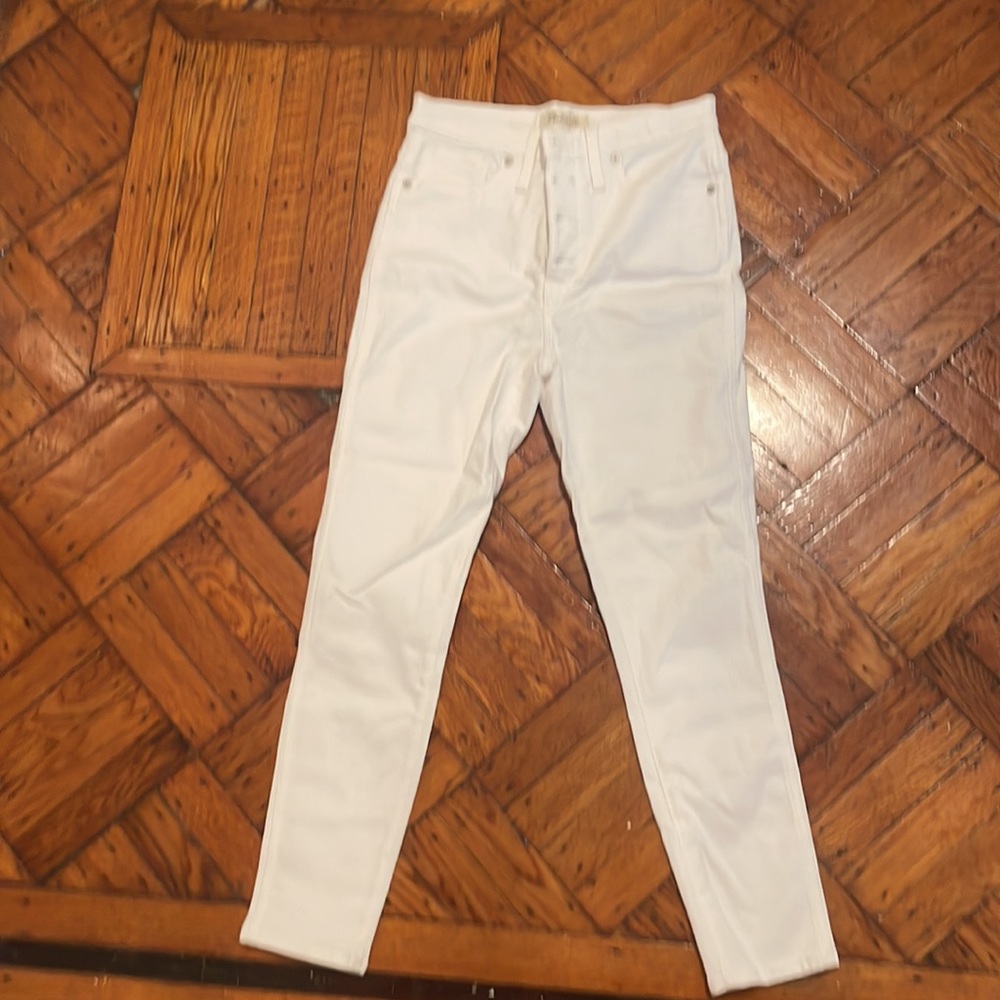 Madewell 10" High-Rise Skinny Crop White Jeans - Picture 10 of 11